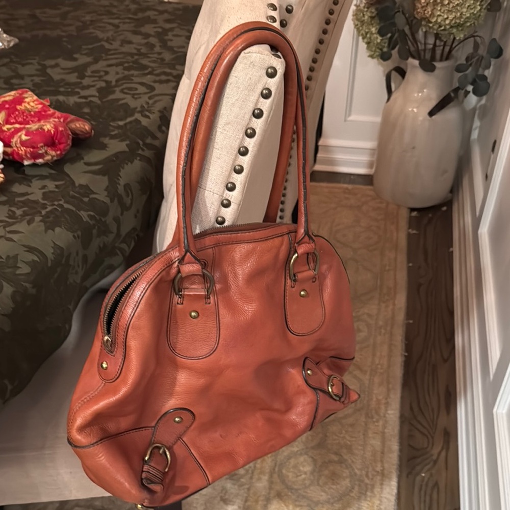 Elegant Brown Leather Tote Bag
